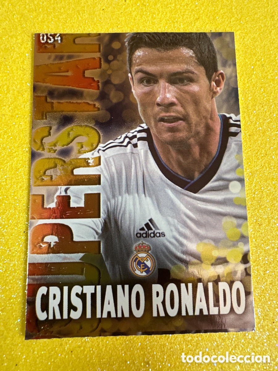 Cromos de f&uacute;tbol: 54 CRISTIANO RONALDO (R.MADRID) SUPERSTAR BRILLO LISO MUNDICROMO 2013