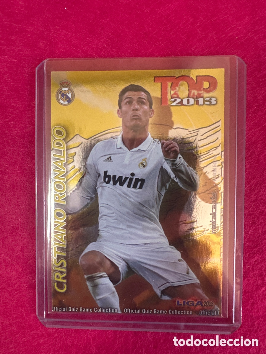 Cromos de f&uacute;tbol: 631 CRISTIANO RONALDO(R.MADRID)TOP 11 TOP 2013 DORADO BRILLO LISO MUNDICROMO 2013 12 13 TRADING CARD