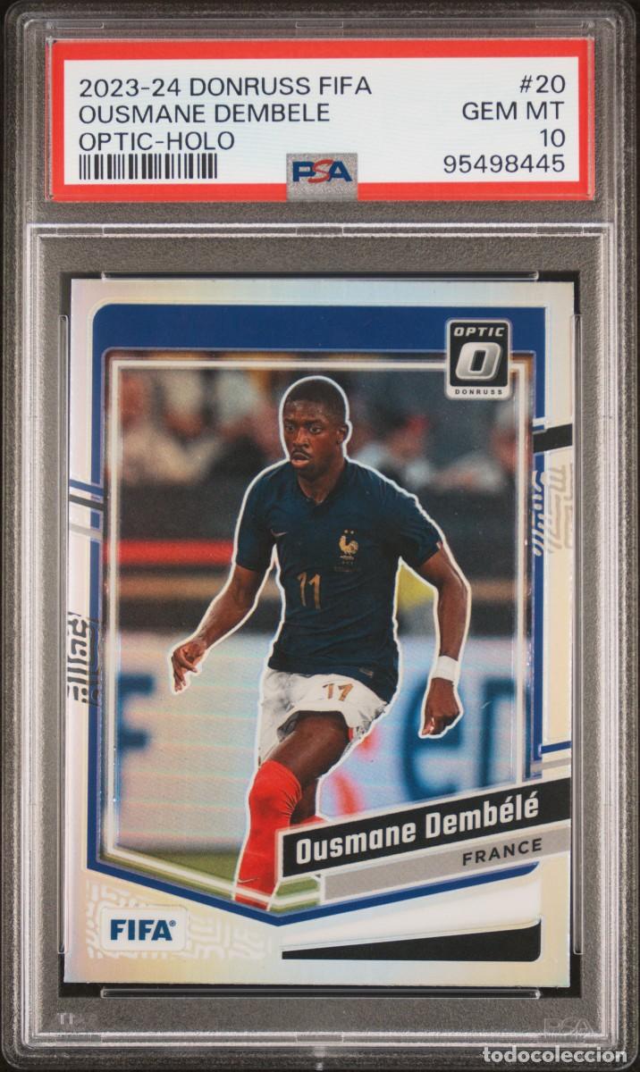 Cromos de f&uacute;tbol: Dembele #20 Francia Panini Donruss Fifa Optic Holo 2023 24 PSA 10
