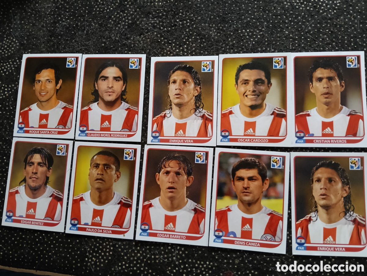 Fu&szlig;ball-Sticker: Lote de 10 cromos Selecci&oacute;n de Paraguay mundial 2010