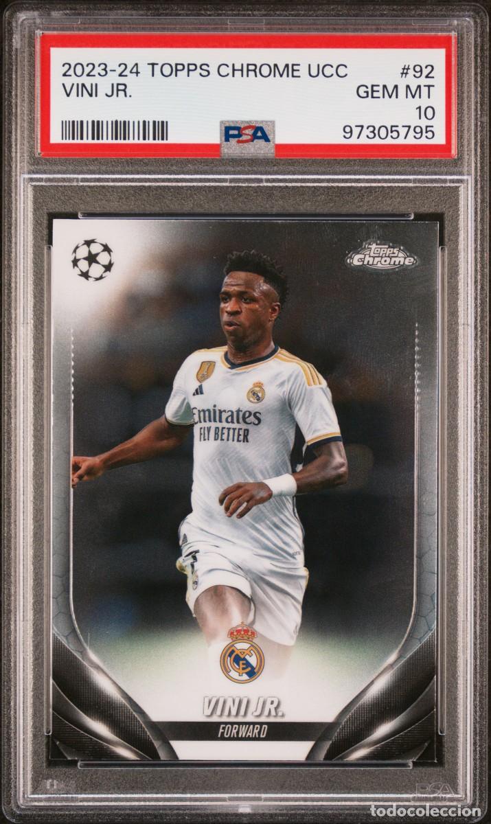 Fu&szlig;ball-Sticker: Vinicius #92 Real Madrid Topps Chrome UCC 2023 24 PSA 10