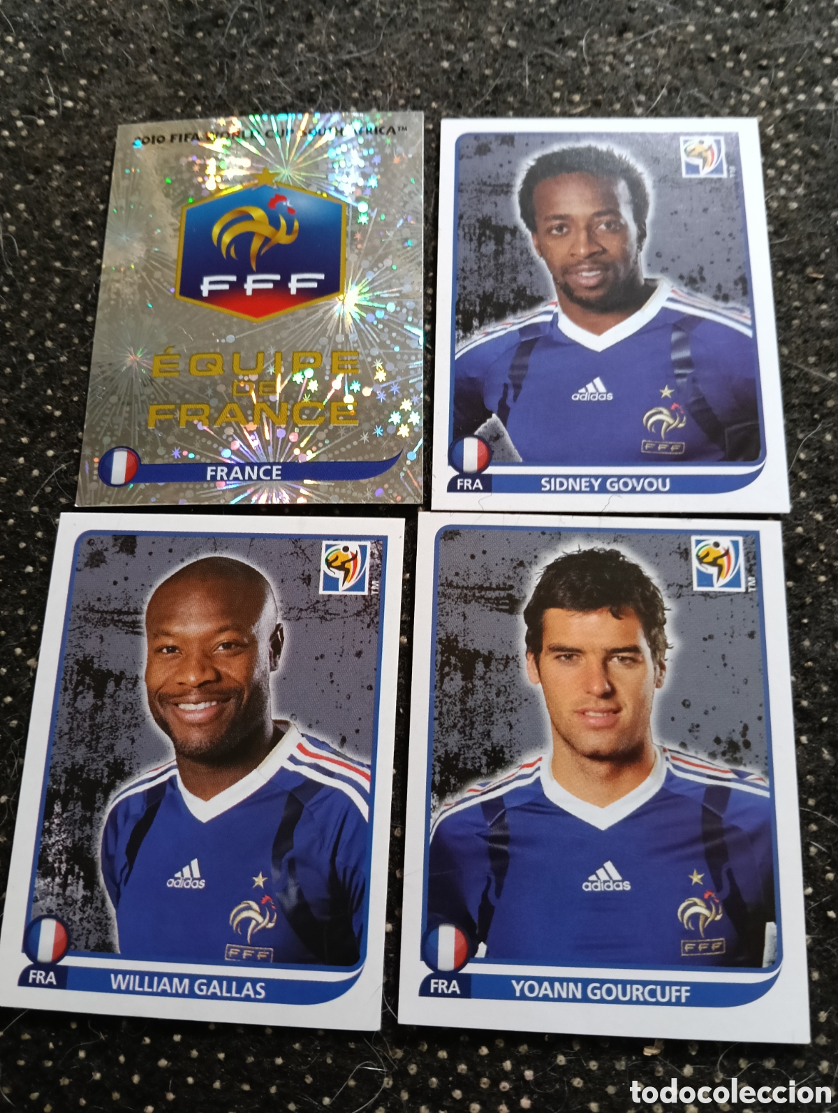 Cromos de Futebol: Lote de 4 cromos Seleccion de Francia mundial 2010