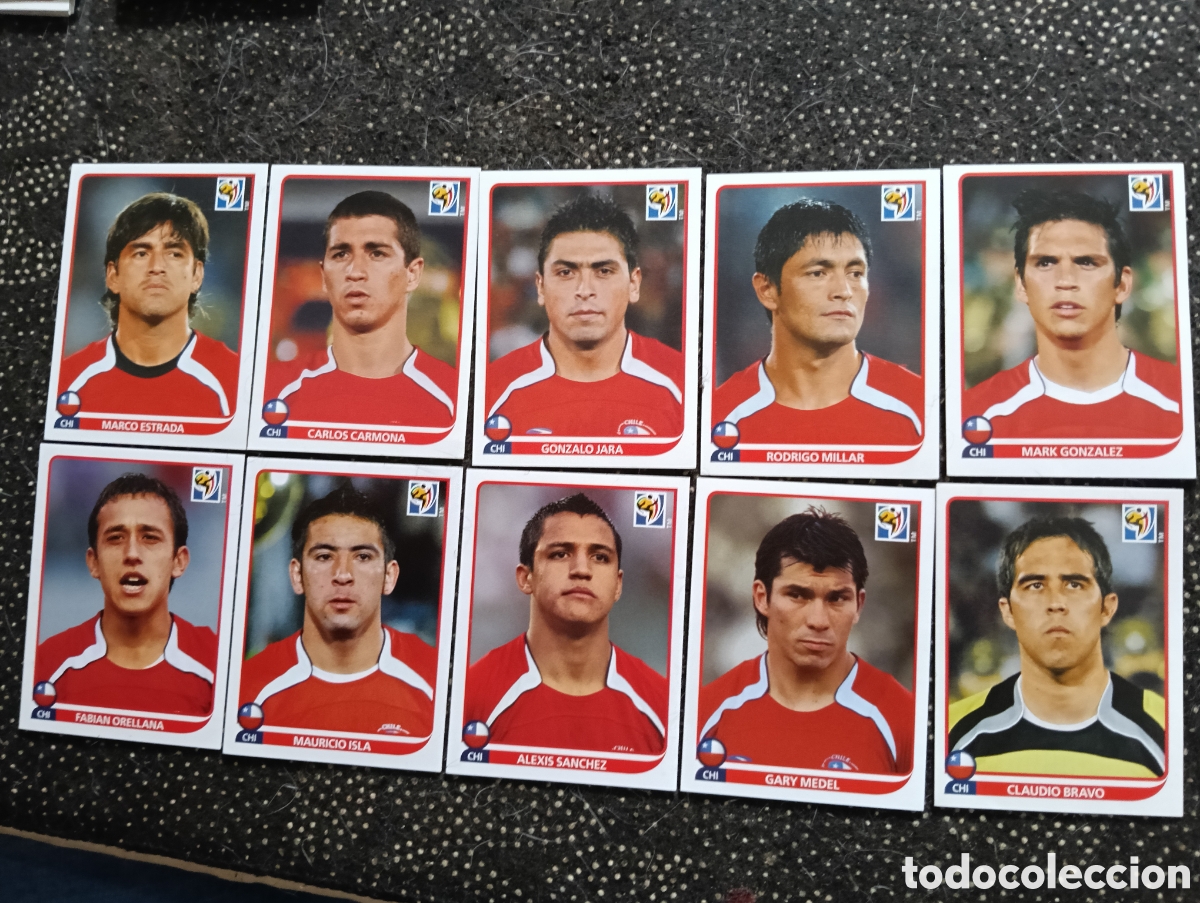 Cromos de Futebol: Lote de 10 cromos Seleccion de Chile mundial 2010