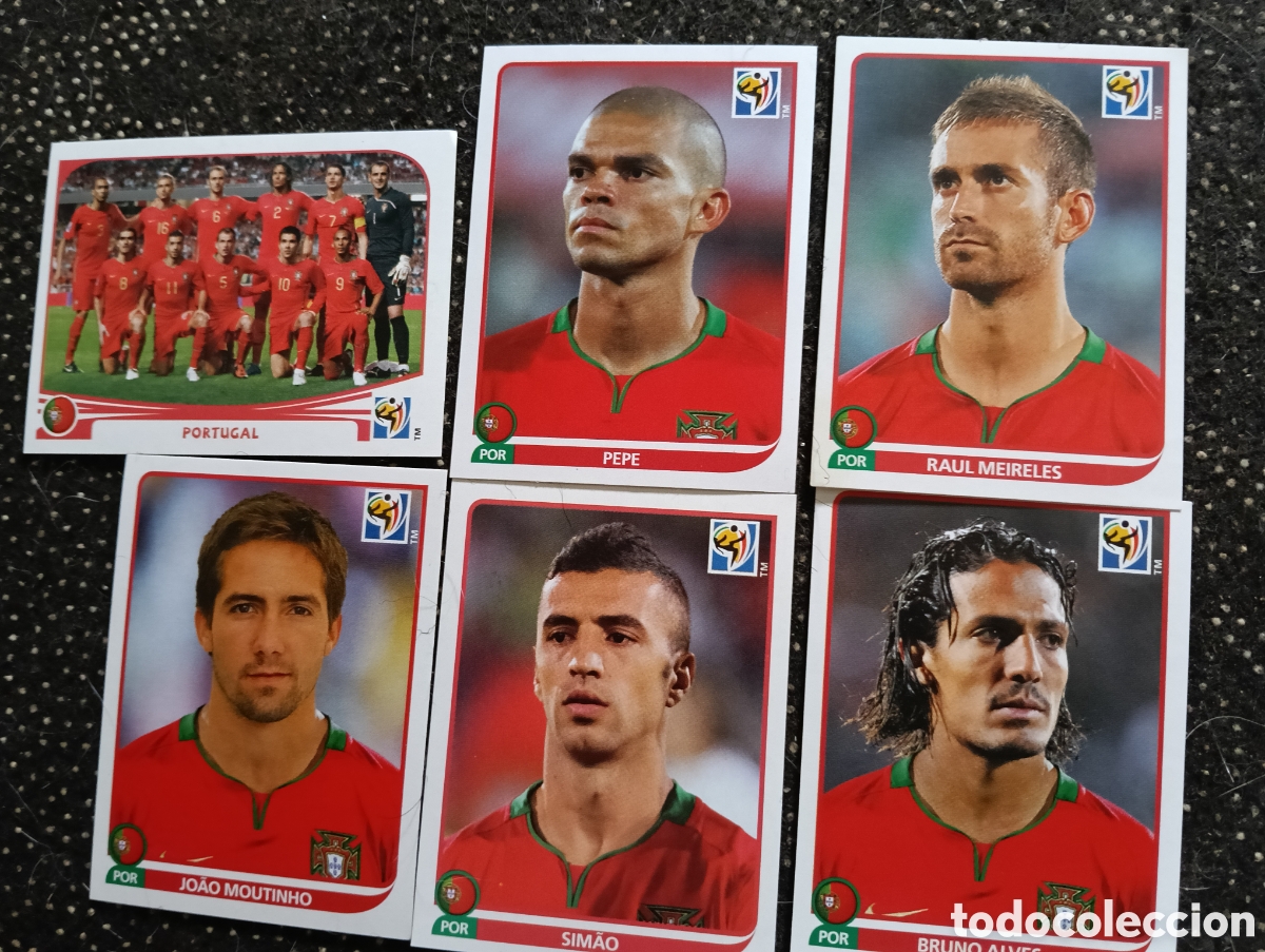 Figurine di Calcio: Lote de 6 cromos Seleccion de Portugal mundial 2010