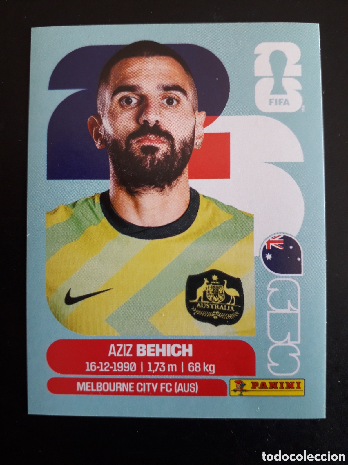 Cromos de f&uacute;tbol: BEHICH AUSTRALIA AUS 7 MUNDIAL F&Uacute;TBOL 2026 FIFA WORLD CUP PANINI SIN PEGAR PEDIDO M&Iacute;NIMO 3&euro;