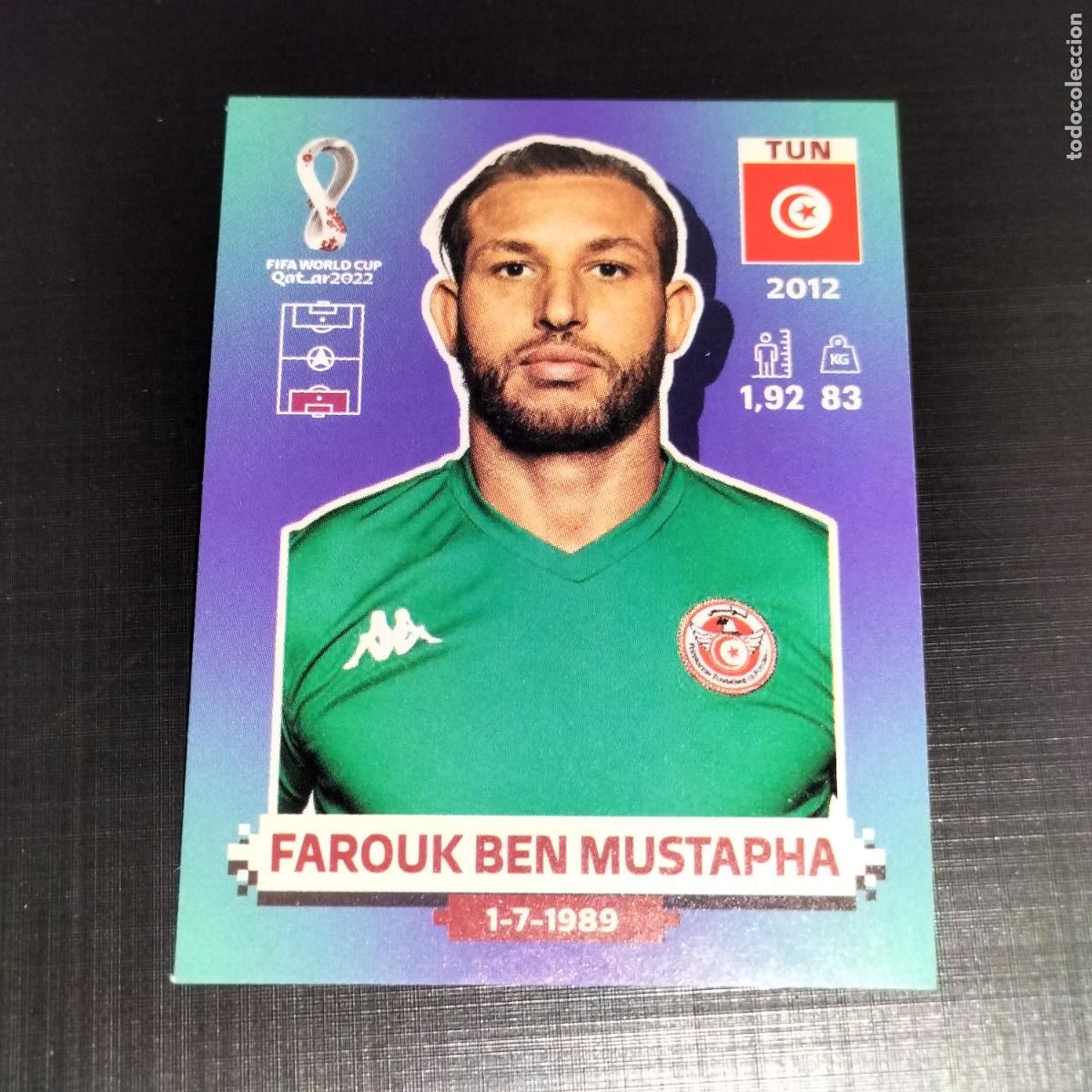 Cromos de f&uacute;tbol: TUN 4 FAROUK BEN MUSTAPHA TUNEZ CROMOS STICKER MUNDIAL QTAR 22 2022 FIFA WORLD CUP PANINI