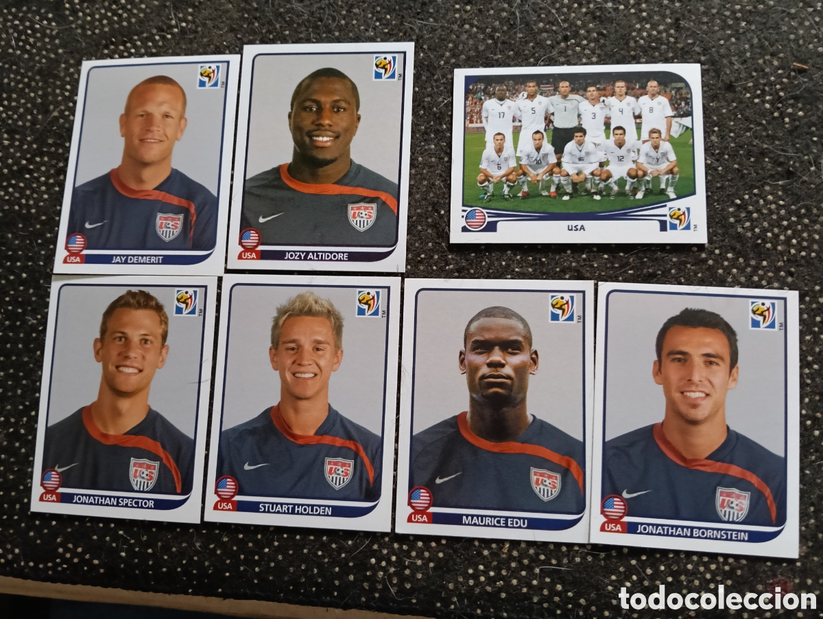 Cromos de f&uacute;tbol: Lote de 7 cromos Seleccion de Estados Unidos mundial 2010