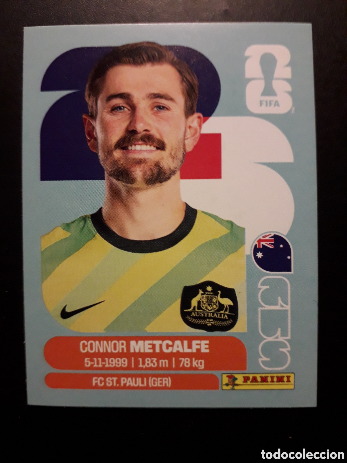Cromos de f&uacute;tbol: METCALFE AUSTRALIA AUS 15 MUNDIAL F&Uacute;TBOL 2026 FIFA WORLD CUP PANINI SIN PEGAR PEDIDO M&Iacute;NIMO 3&euro;
