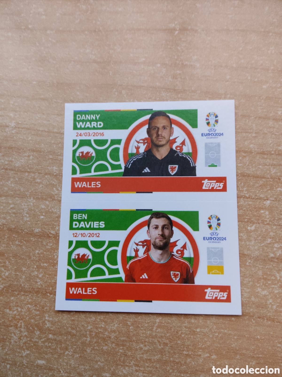 Cromos de f&uacute;tbol: 2 y 3 WARD Y DAVIES GALES EURO 2024 TOPPS