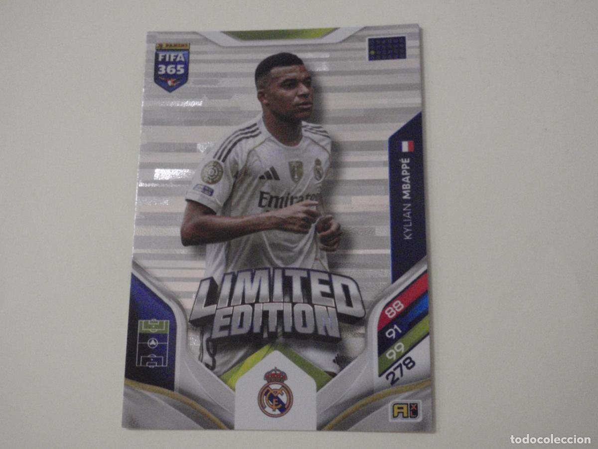 Cromos de f&uacute;tbol: MBAPP&Eacute; Real Madrid LIMITED EDITION. Trading Card ADRENALYN XL FIFA 365. 2025 2026 PANINI 26