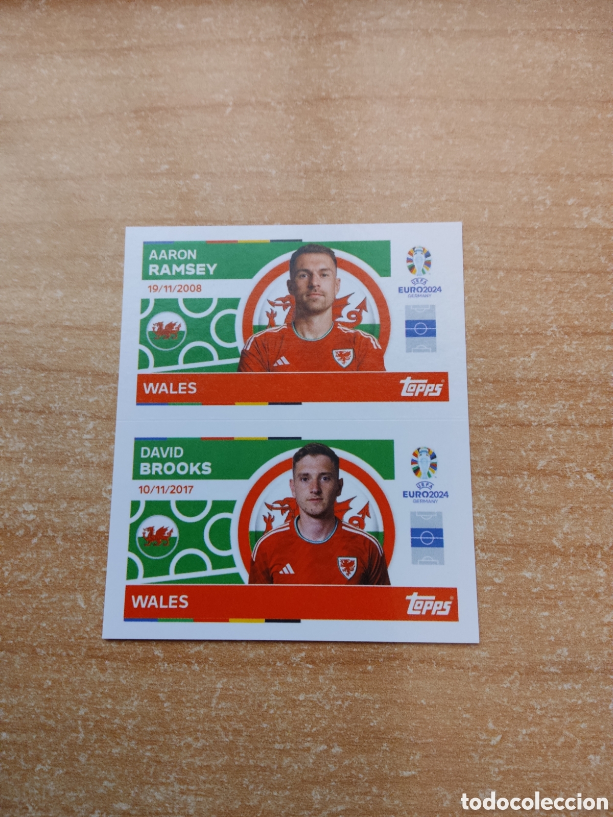 Cromos de f&uacute;tbol: 8 y 9 RAMSEY Y BROOKS GALES EURO 2024 TOPPS