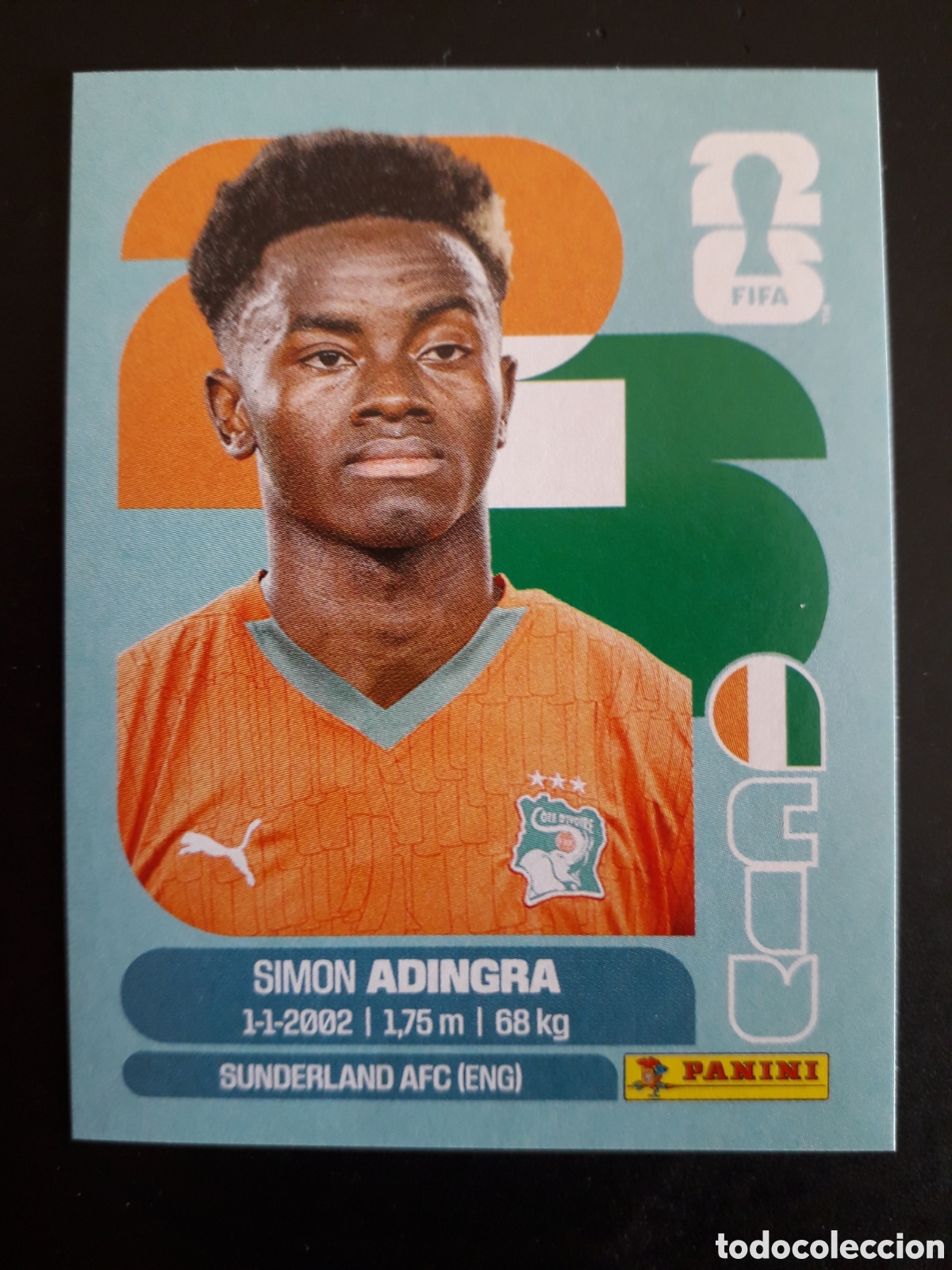 Football Stickers: ADINGRA COSTA DE MARFIL CIV 17 MUNDIAL F&Uacute;TBOL 2026 FIFA WORLD CUP PANINI SIN PEGAR PEDIDO M&Iacute;NIMO 3&euro;.