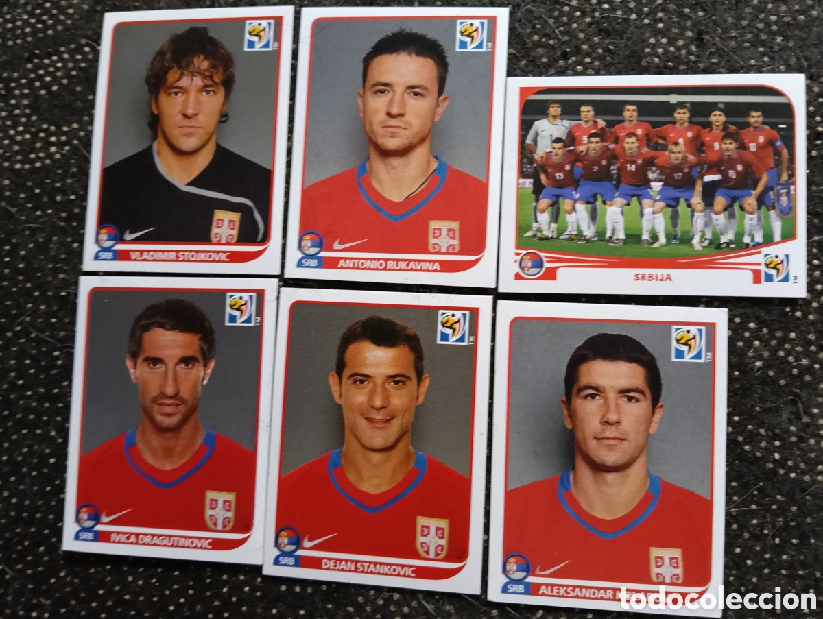 Cromos de Futebol: Lote de 6 cromos Seleccion de Serbia mundial 2010