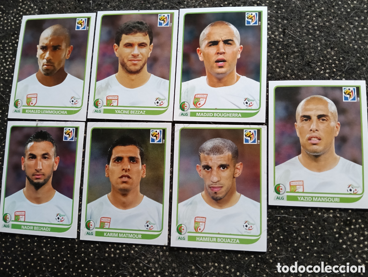 Cromos de f&uacute;tbol: Lote de 7 cromos Seleccion de Argelia mundial 2010