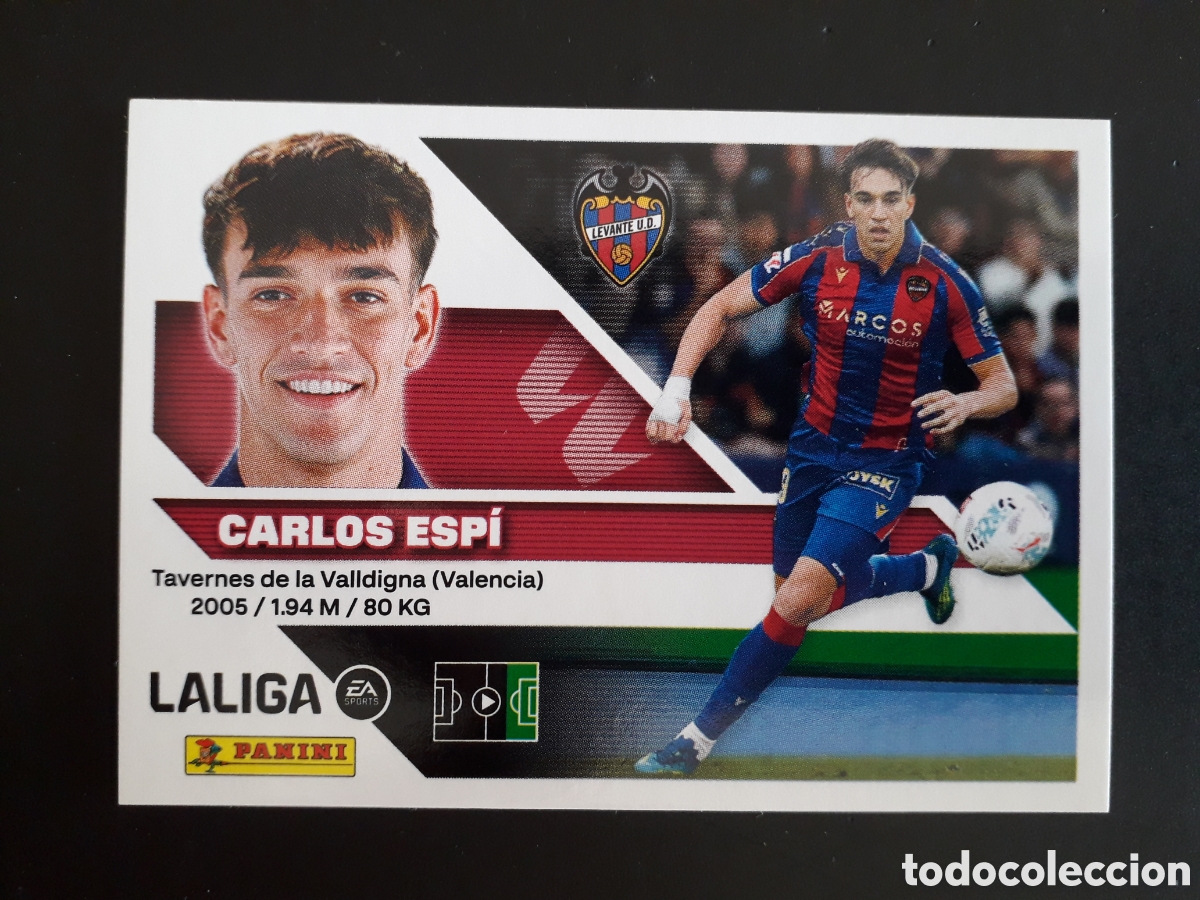 Cromos de f&uacute;tbol: CARLOS ESP&Iacute; LEVANTE N&deg; 20 BAJA ED ESTE 2026 2027 26 27 SIN PEGAR PEDIDO M&Iacute;NIMO 3&euro;