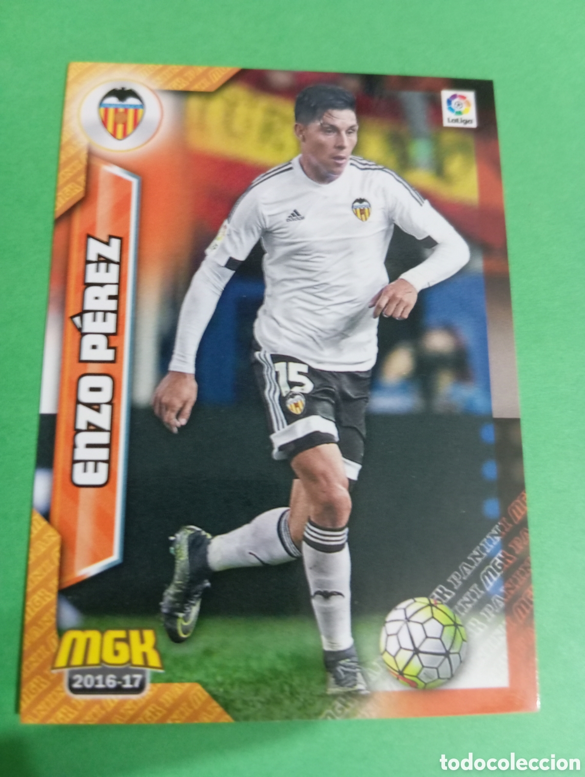 Cromos de f&uacute;tbol: Enzo P&eacute;rez Valencia n&deg;499 / PANINI MEGACRACKS 2016/2017
