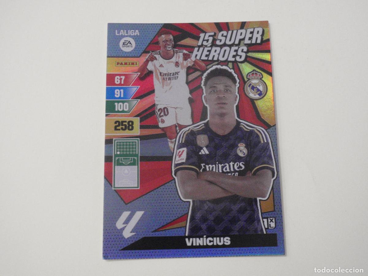 Cartes &agrave; collectionner de Football: VINICIUS Real Madrid 15 SUPER H&Eacute;ROES. Trading card LIGA Adrenalyn XL 2023 2024 Panini. 23 24