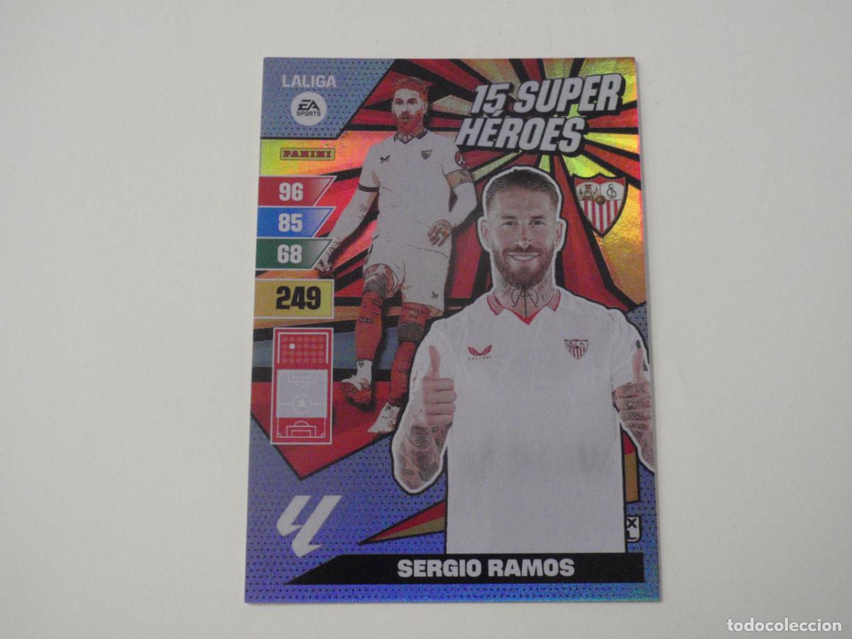 Cartes &agrave; collectionner de Football: SERGIO RAMOS Sevilla 15 SUPER H&Eacute;ROES. Trading card LIGA Adrenalyn XL 2023 2024 Panini. 23 24
