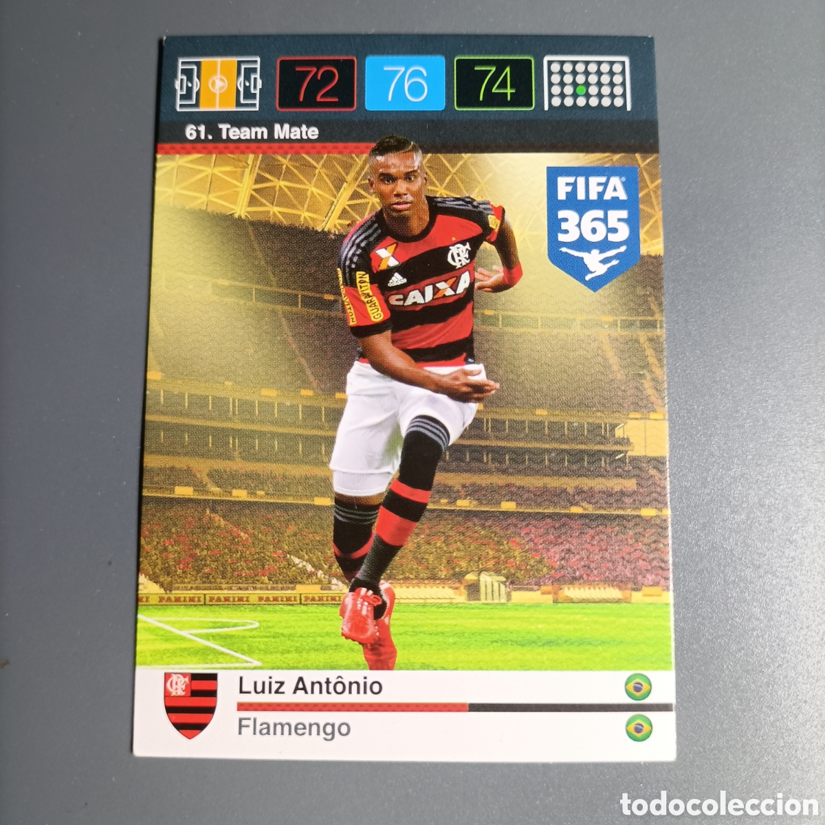 Figurine di Calcio: ADRENALYN 2016 Panini FIFA 365. (Flamengo). Team Mate. №61 LUIZ ANT&Ocirc;NIO