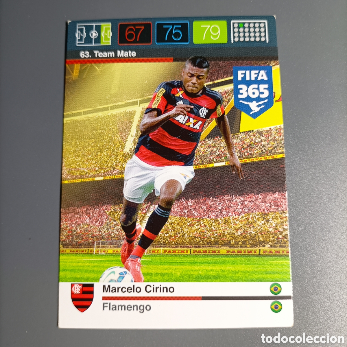 Cromos de f&uacute;tbol: ADRENALYN 2016 Panini FIFA 365. (Flamengo). Team Mate. №63 MARCELO CIRINO