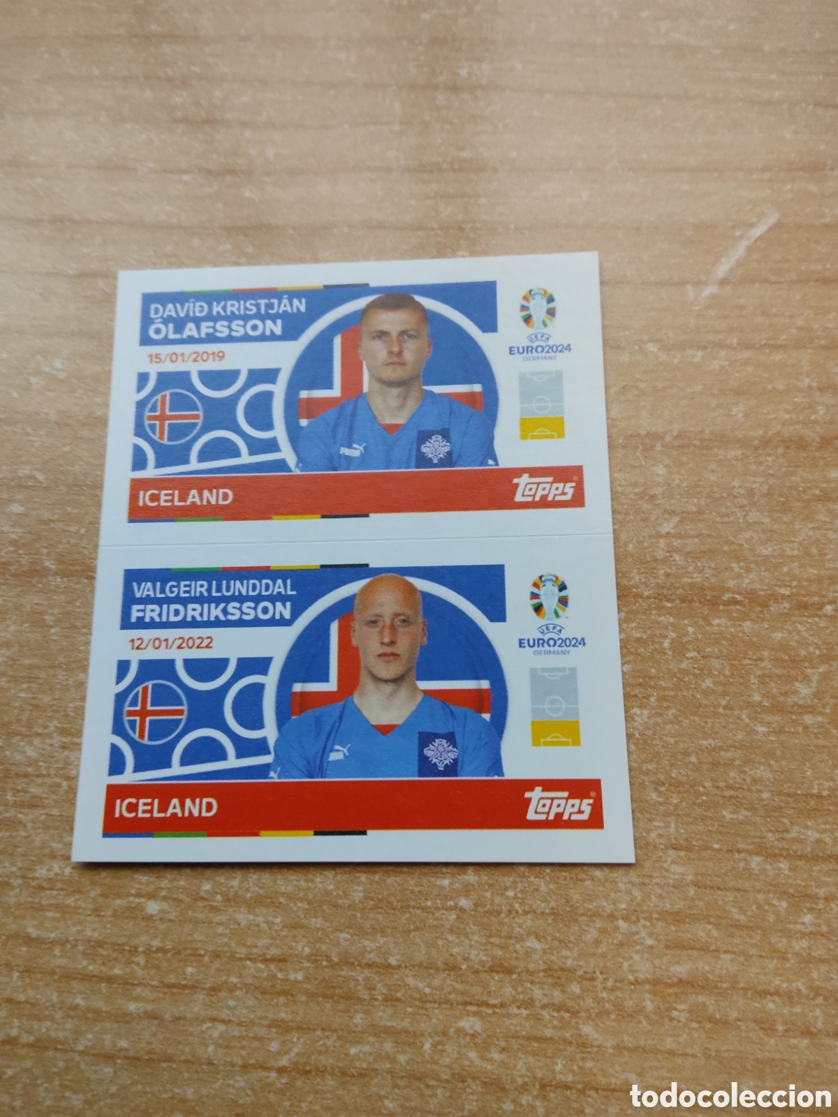 Cromos de f&uacute;tbol: 4 y 5 OLAFSSON Y FRIDRIKSSON ISLANDIA EURO 2024 TOPPS