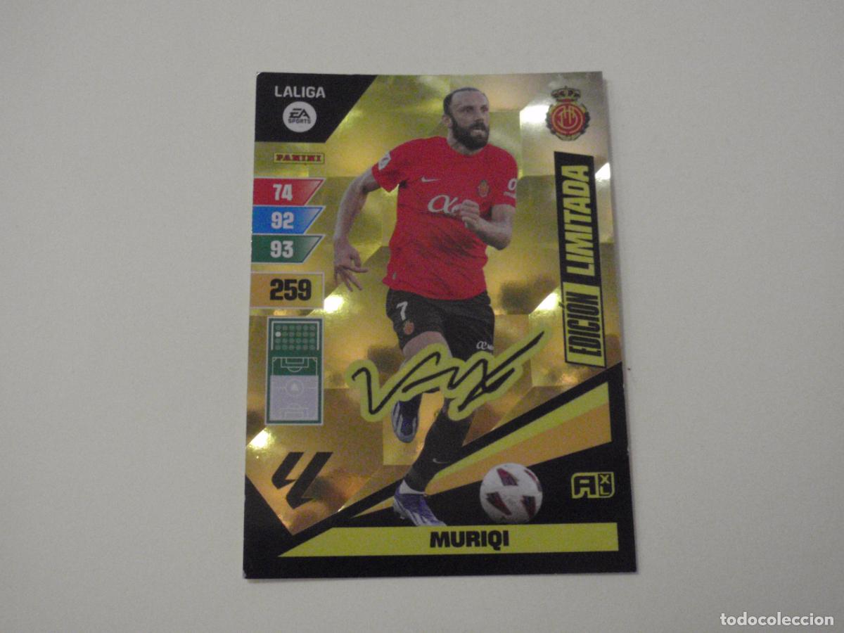 Football Stickers: MURIQI Mallorca EDICI&Oacute;N LIMITADA FIRMADO. Trading card LIGA Adrenalyn XL 2023 2024 Panini. 23 24
