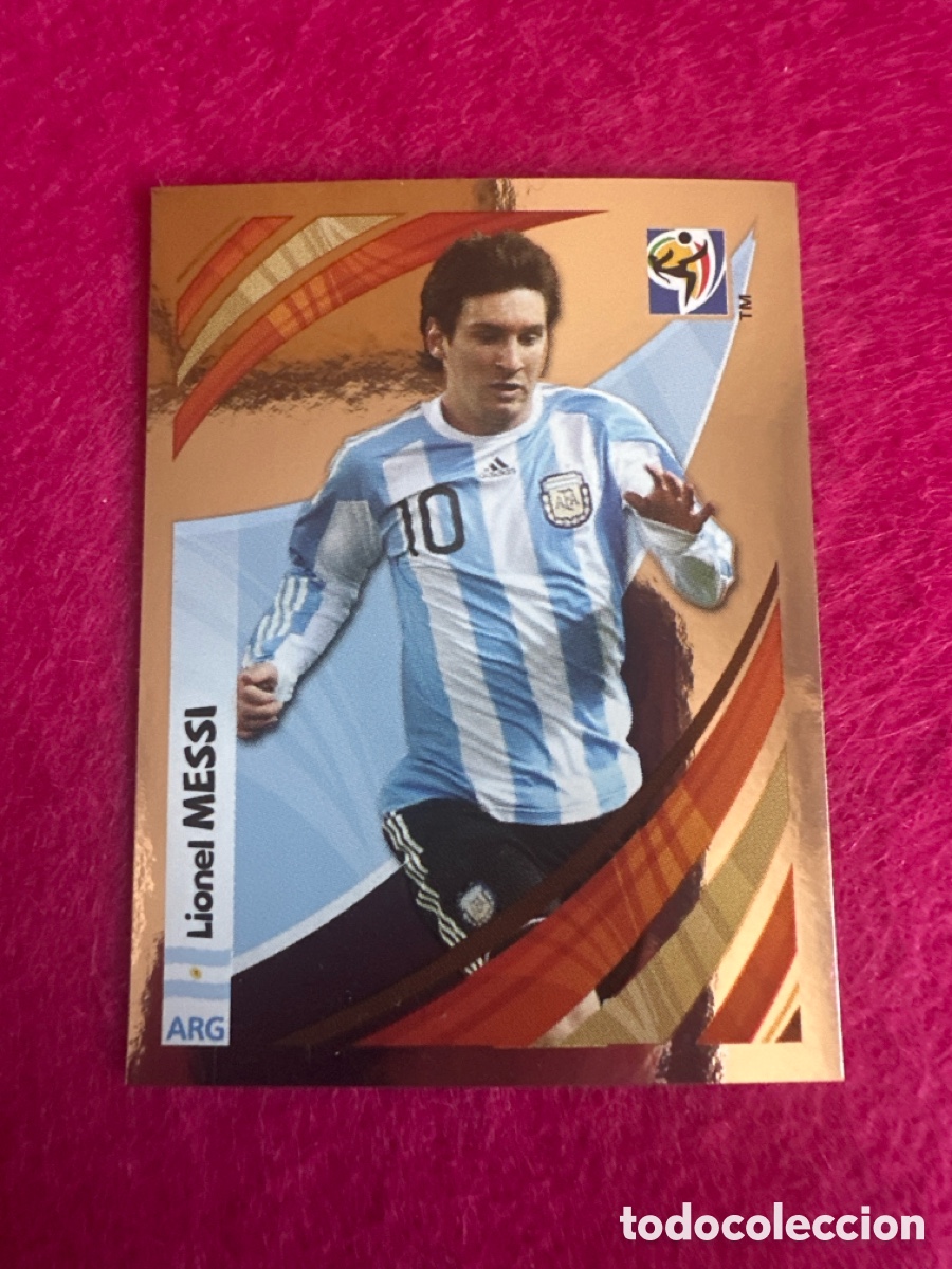 Cromos de Futebol: MESSI(ARGENTINA) MUNDIAL SUDAFRICA 2010 SERIE ESPECIAL METALIZADA LETRA C RARO!!! NUNCA PEGADO