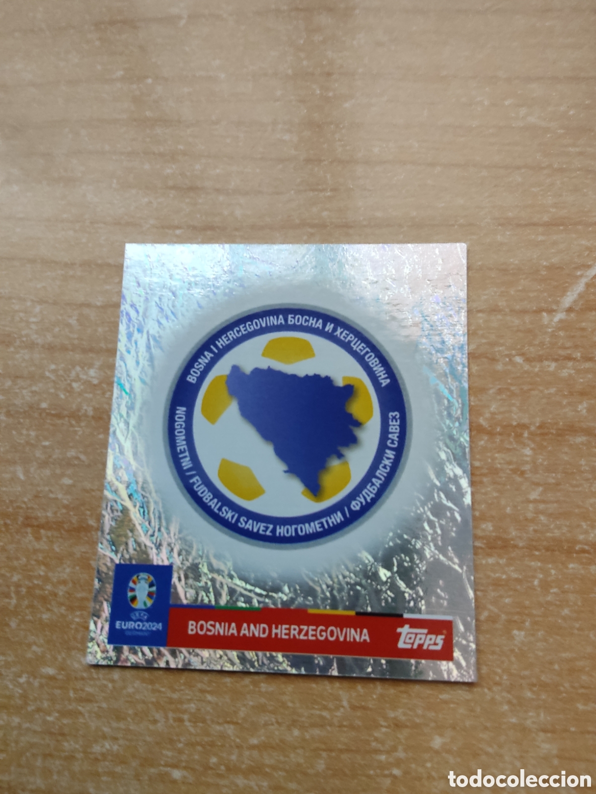 Cromos de f&uacute;tbol: 1 ESCUDO BOSNIA Y HERZEGOVINA EURO 2024 TOPPS