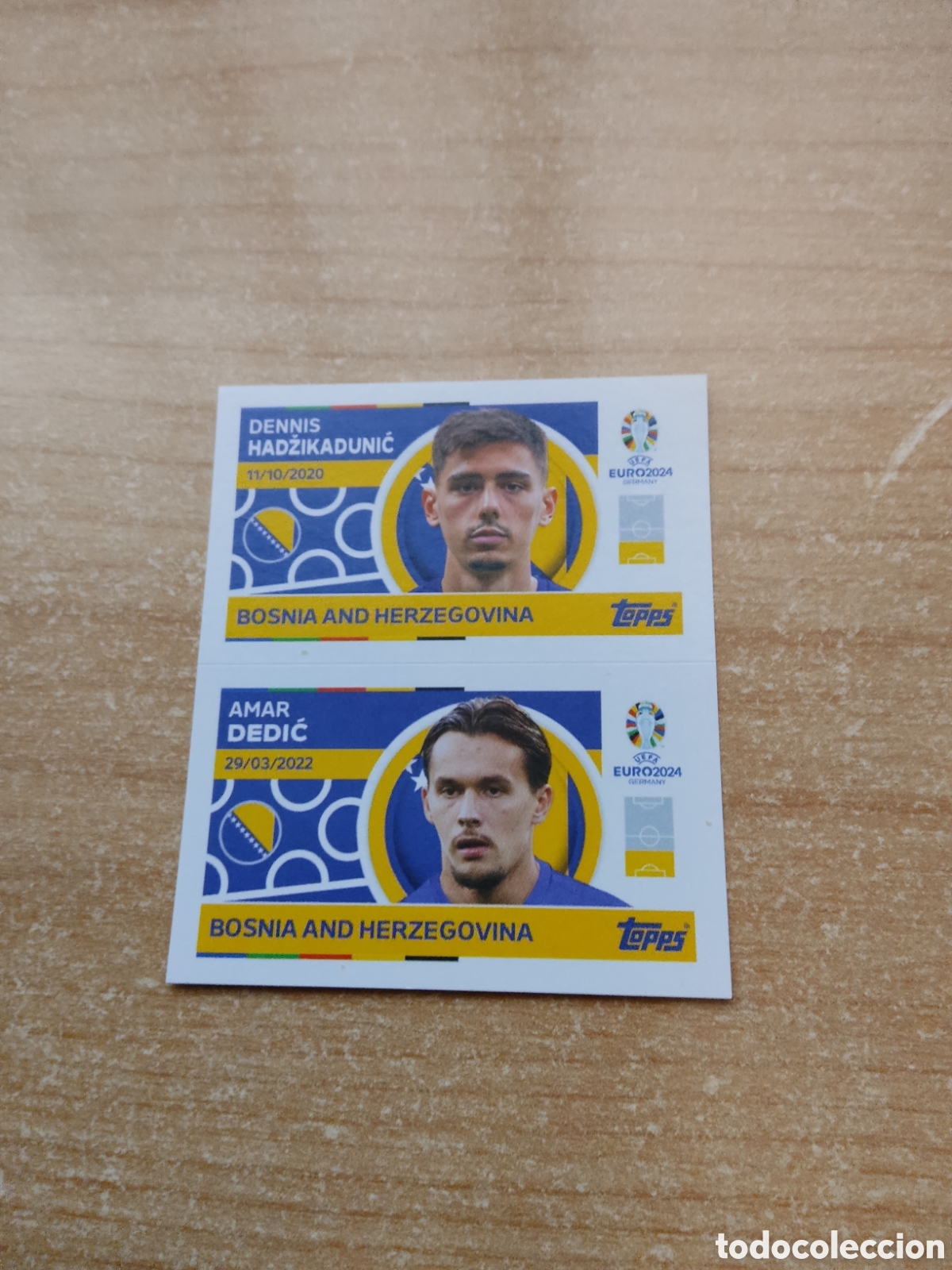 Cromos de f&uacute;tbol: 4 y 5 HADZIKADUNIC Y DEDIC BOSNIA Y HERZEGOVINA EURO 2024 TOPPS