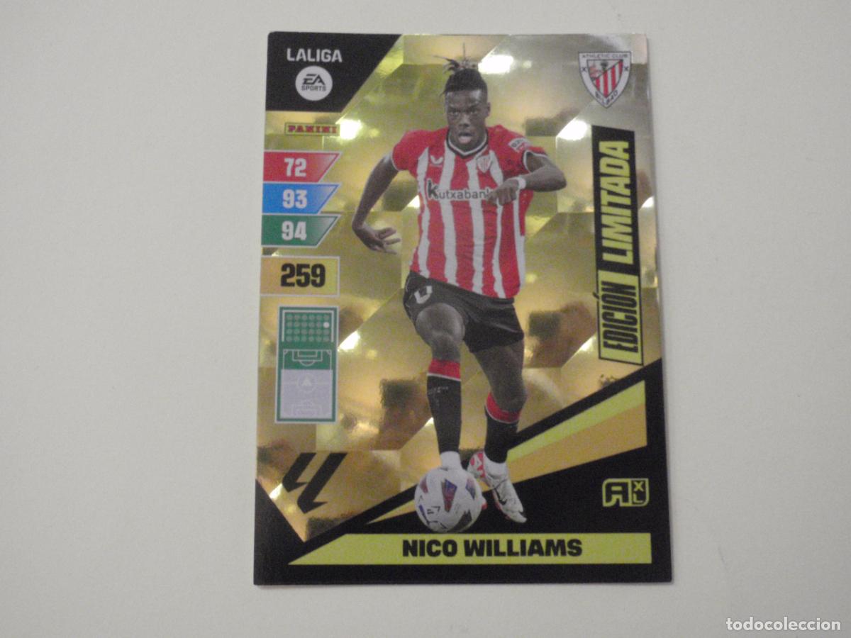 Cromos de f&uacute;tbol: NICO WILLIAMS Athl&eacute;tic EDICI&Oacute;N LIMITADA. Trading card LIGA Adrenalyn XL 2023 2024 Panini. 23 24