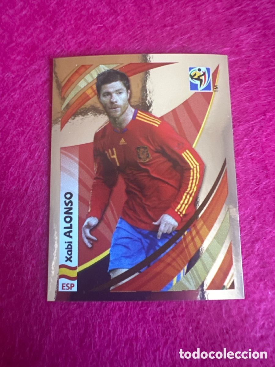 Cromos de f&uacute;tbol: XABI ALONSO(ESPA&Ntilde;A) MUNDIAL SUDAFRICA 2010 SERIE ESPECIAL METALIZADA LETRA N RARO!!!