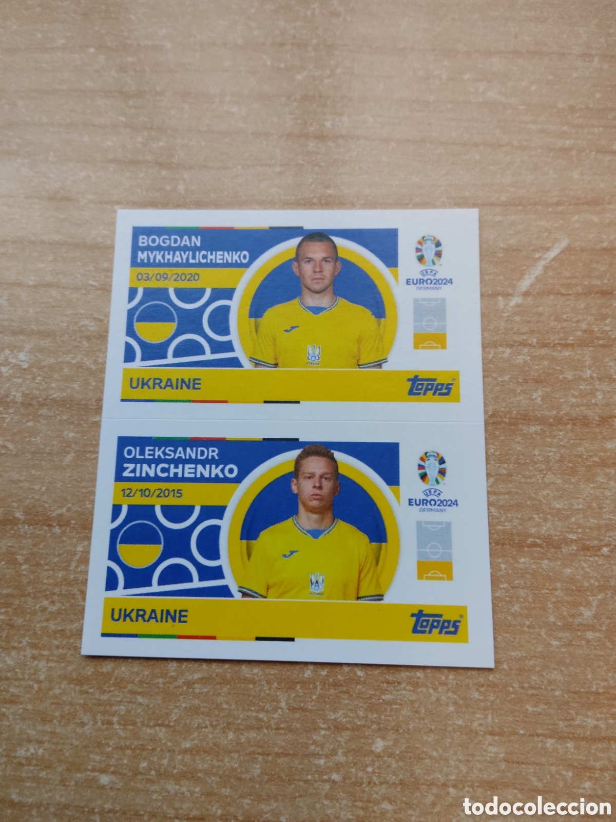Cromos de f&uacute;tbol: 4 y 5 MYKHAYLICHENKO Y ZINCHENKO UCRANIA EURO 2024 TOPPS