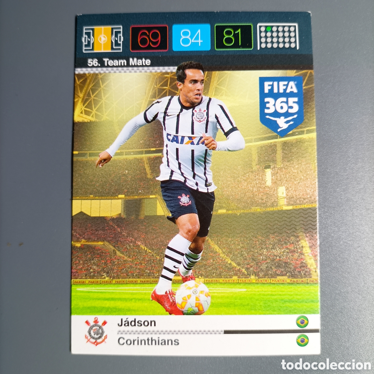 Cromos de f&uacute;tbol: ADRENALYN 2016 Panini FIFA 365. (CORINTHIANS). Team Mate. №56 JADSON