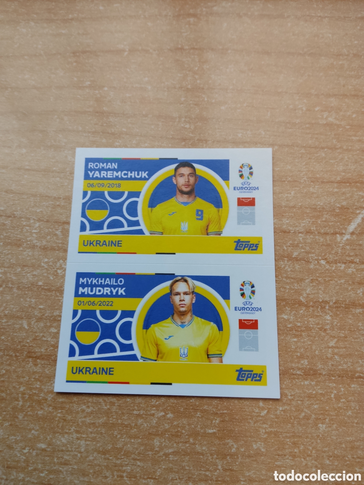 Cromos de f&uacute;tbol: 14 y 15 YAREMCHUK Y MUDRYK UCRANIA EURO 2024 TOPPS