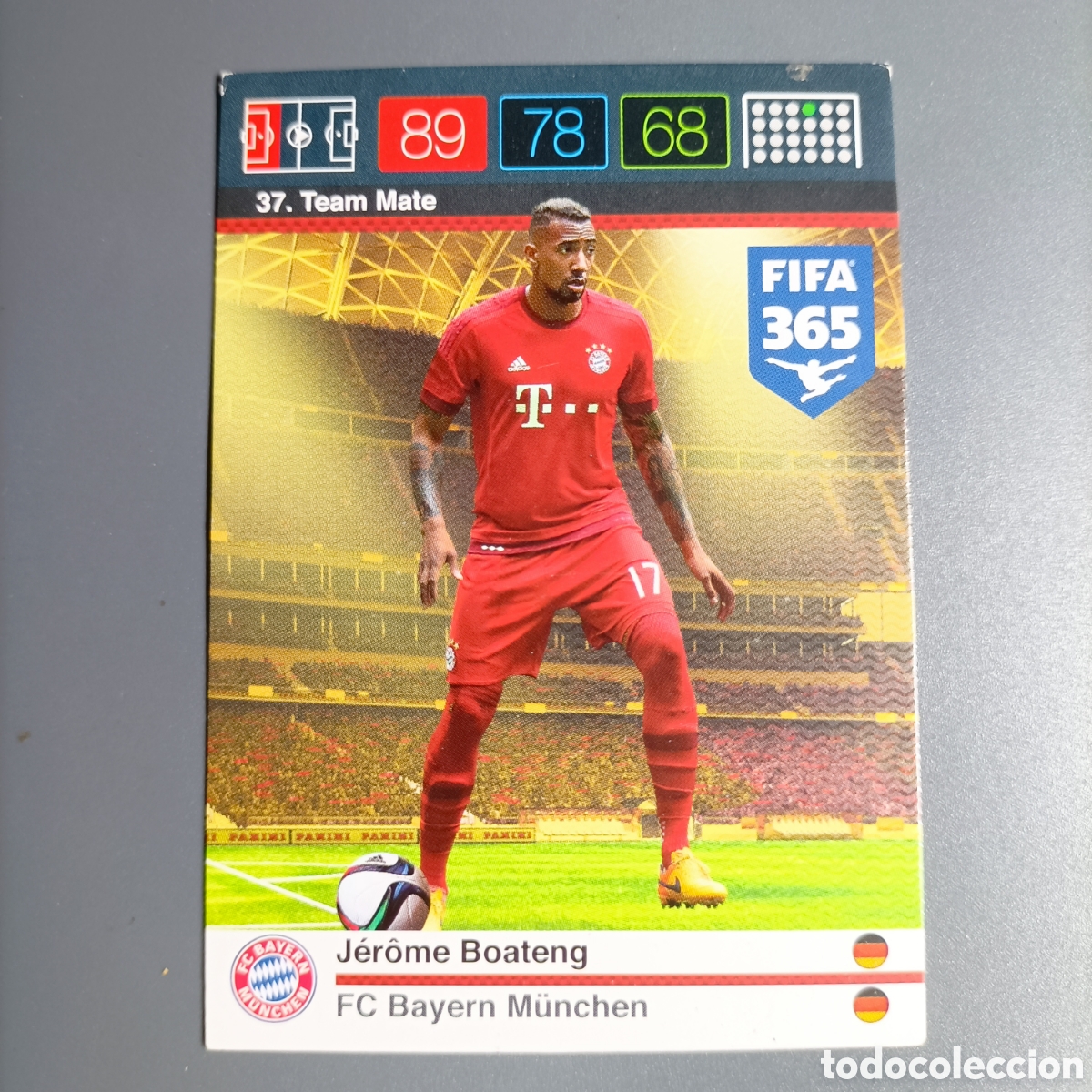 Cromos de f&uacute;tbol: ADRENALYN 2016 Panini FIFA 365. (FC BAYERN M&Uuml;NCHEN). Team Mate. №37 JEROME BOATENG