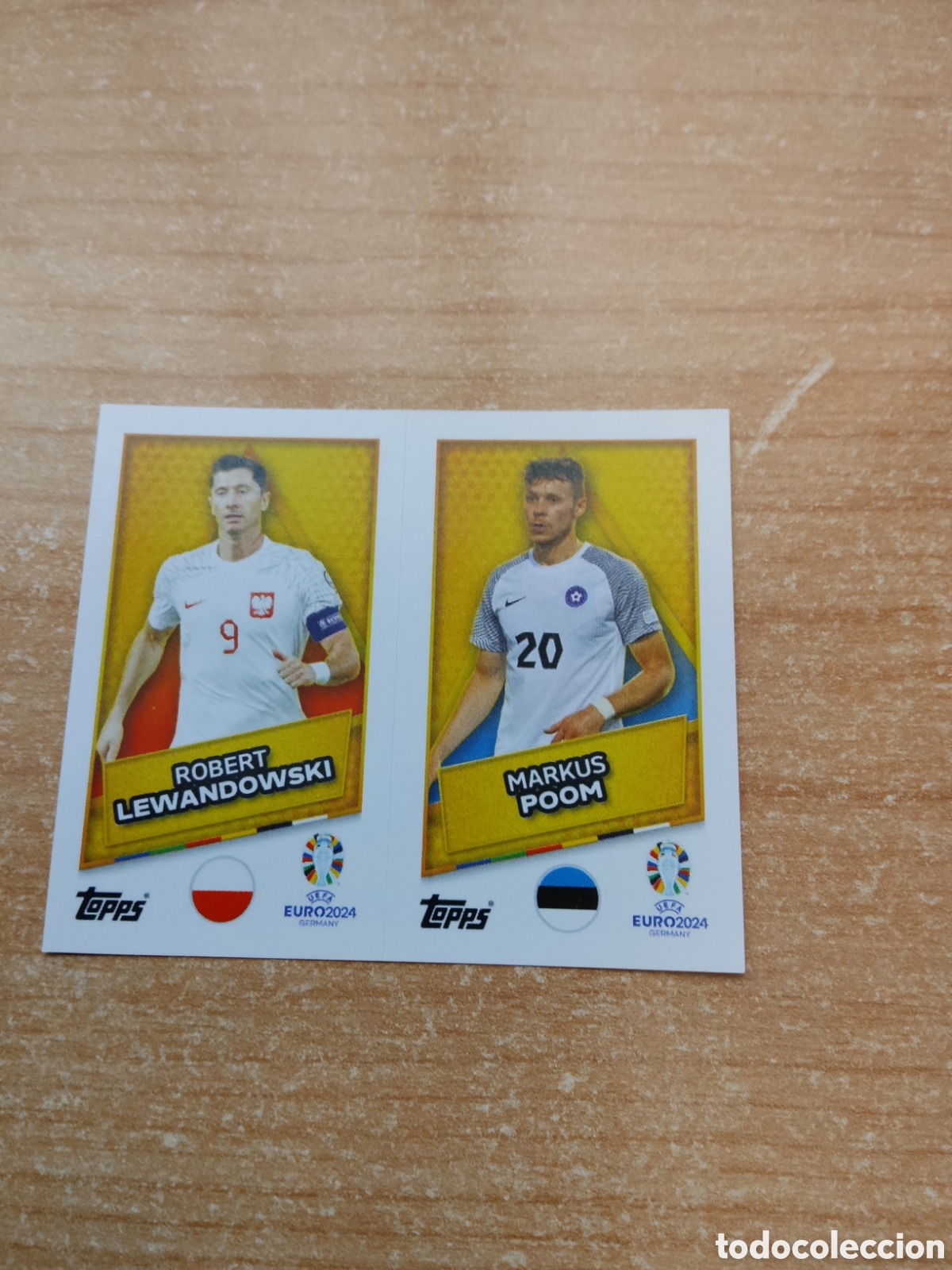 Cromos de f&uacute;tbol: SP POLONIA Y ESTONIA LEWANDOWSKI Y POOM EURO 2024 TOPPS