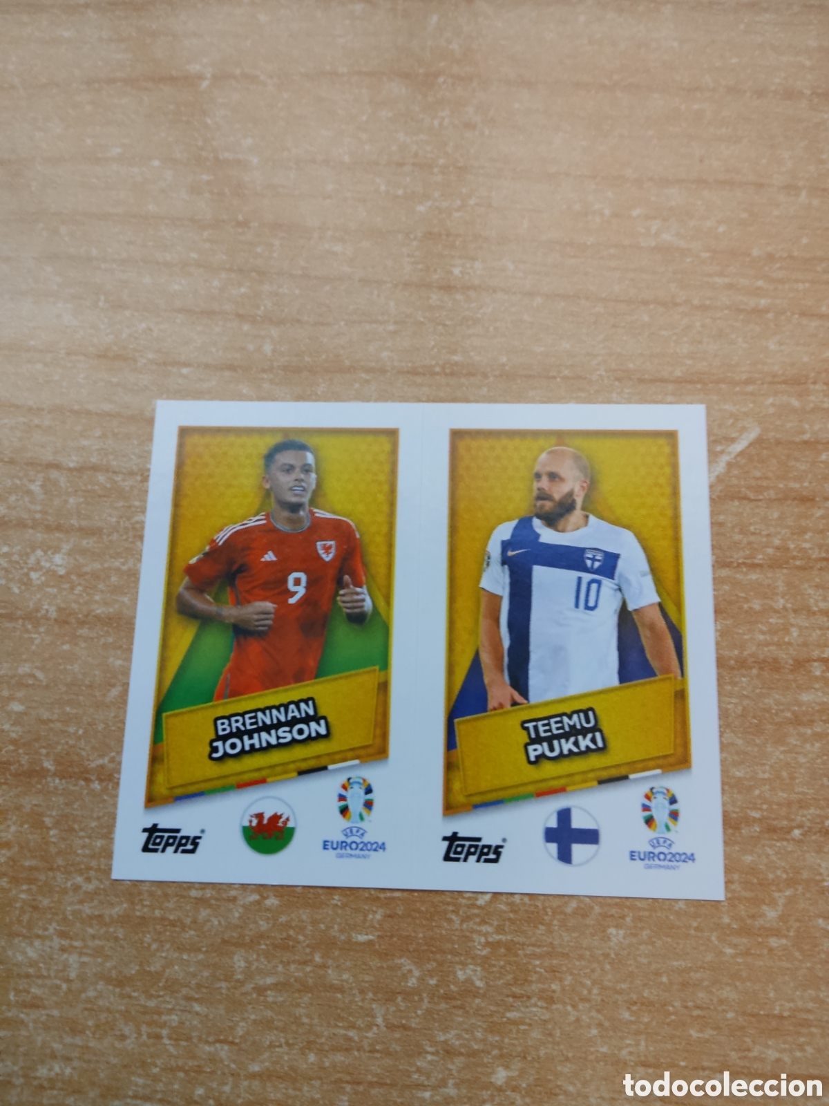 Cromos de f&uacute;tbol: SP GALES Y FINLANDIA JOHNSON Y PUKKI EURO 2024 TOPPS