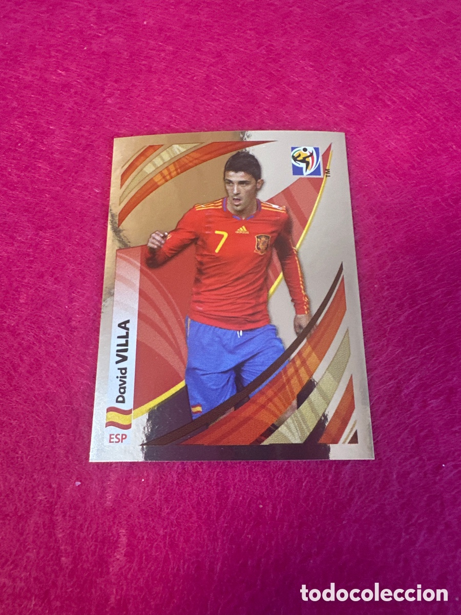 Cromos de f&uacute;tbol: DAVID VILLA(ESPA&Ntilde;A) MUNDIAL SUDAFRICA 2010 SERIE ESPECIAL METALIZADA LETRA Q RARO!!!