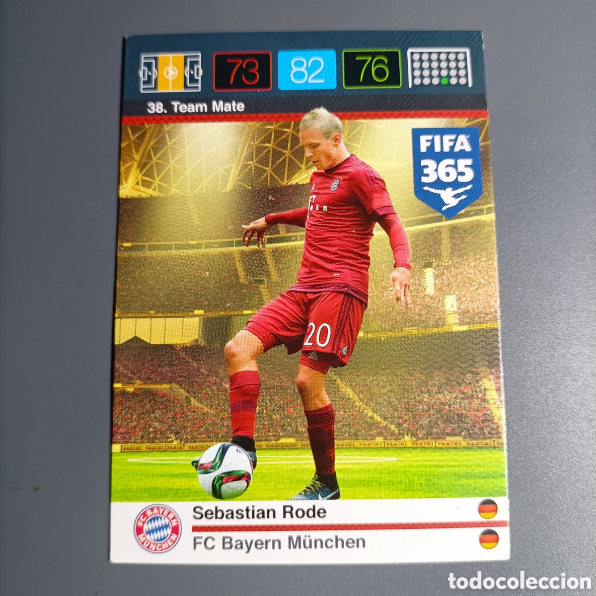 Cromos de f&uacute;tbol: ADRENALYN 2016 Panini FIFA 365. (FC BAYERN M&Uuml;NCHEN). Team Mate. №38 SEBASTIAN RODE