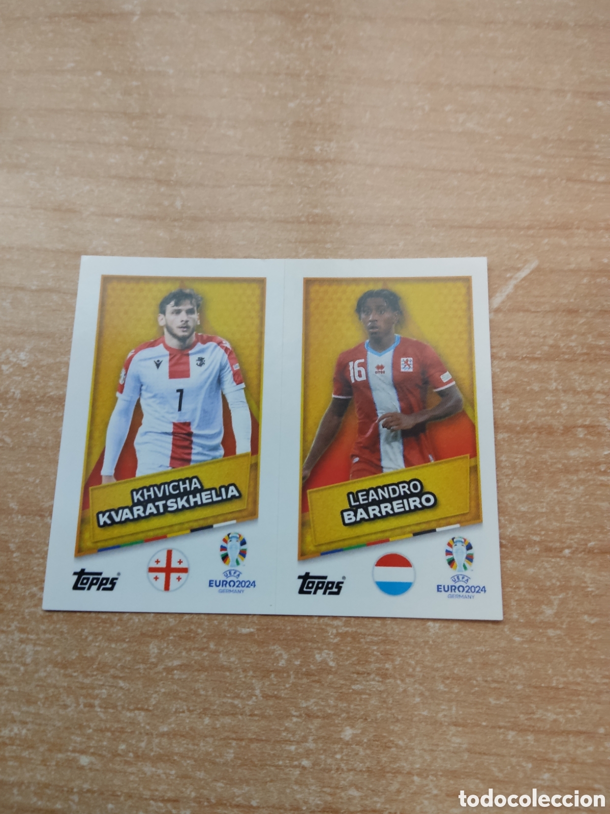 Cromos de f&uacute;tbol: SP GEORGIA Y LUXEMBURGO KVARATSKHELIA Y BARREIRO EURO 2024 TOPPS