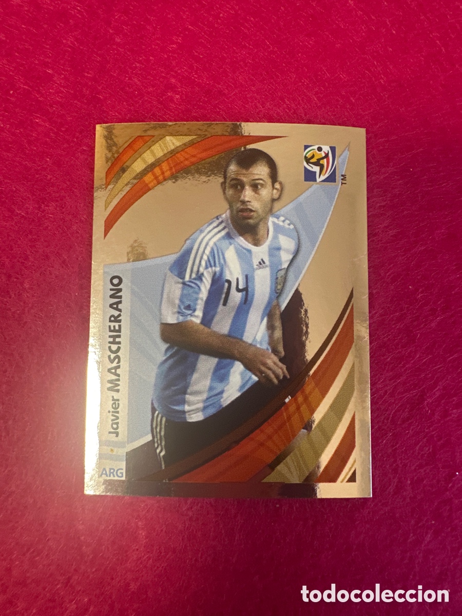 Cartes &agrave; collectionner de Football: MASCHERANO(ARGENTINA) MUNDIAL SUDAFRICA 2010 SERIE ESPECIAL METALIZADA LETRA W RARO!!!