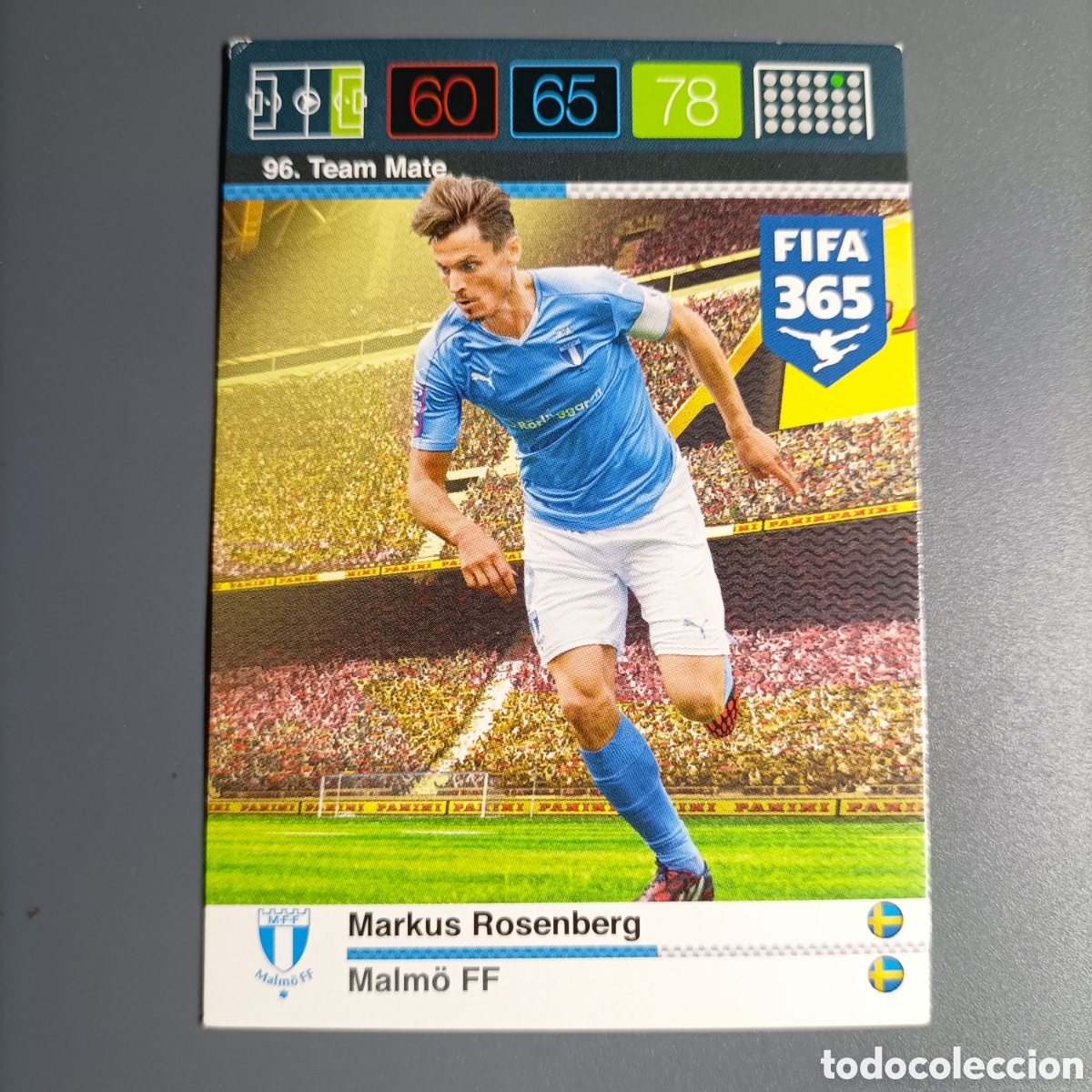 Football Stickers: ADRENALYN 2016 Panini FIFA 365. (MALM&Ouml; FF). Team Mate. №96 MARKUS ROSENBERG
