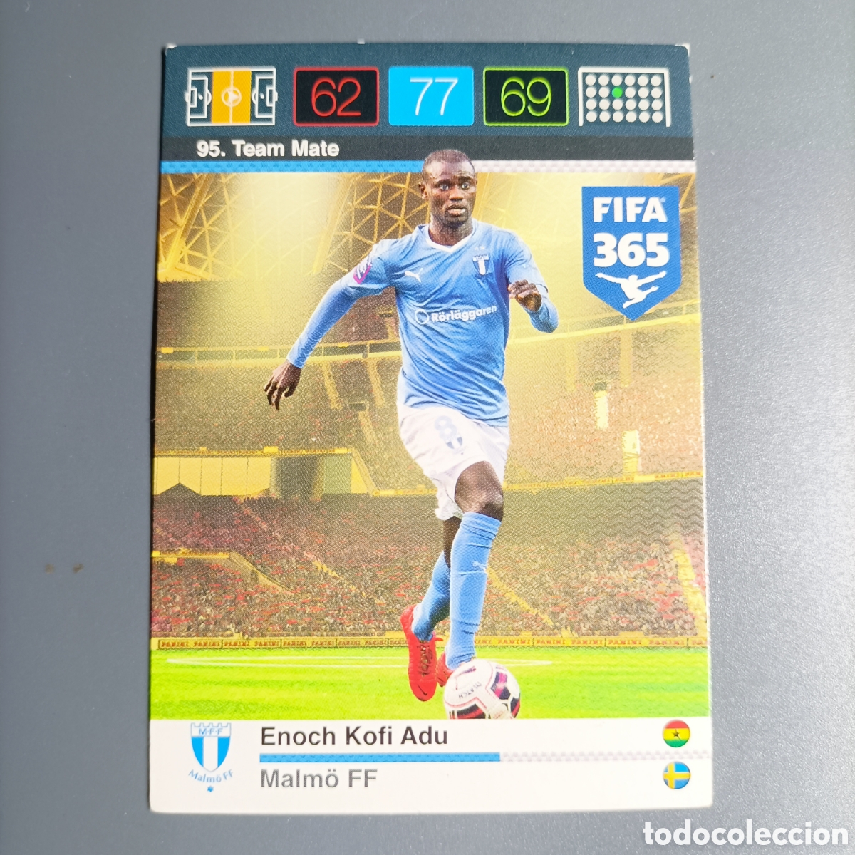 Figurine di Calcio: ADRENALYN 2016 Panini FIFA 365. (MALM&Ouml; FF). Team Mate. №95 ENOCH KOFI ADU