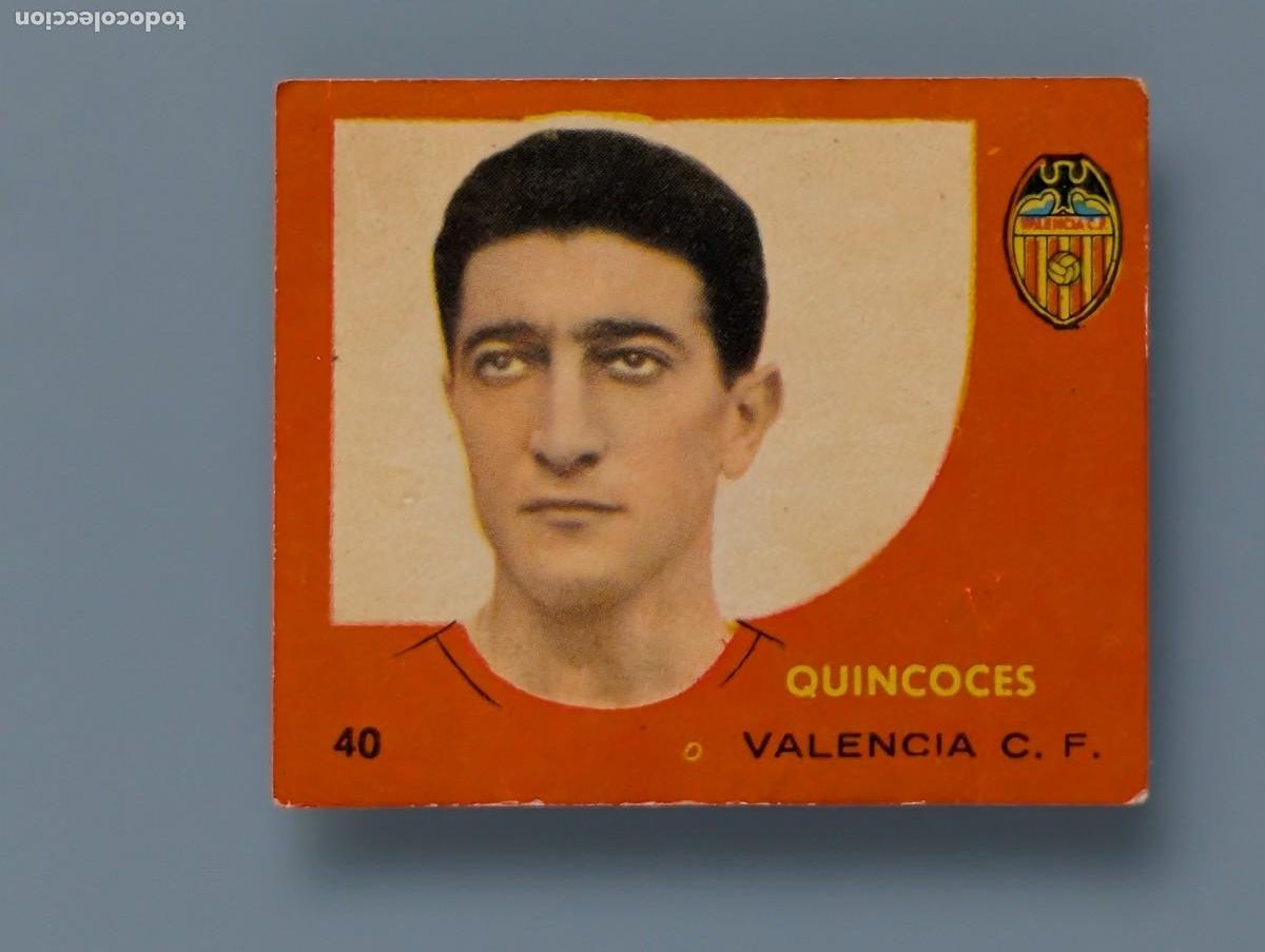 Fu&szlig;ball-Sticker: RARO CROMO RARE CARD N&ordm; 40 QUINCOCES VALENCIA CF 1958 1959 58/59 CAMPEONES BRUGUERA FOOTBALL FUTBOL