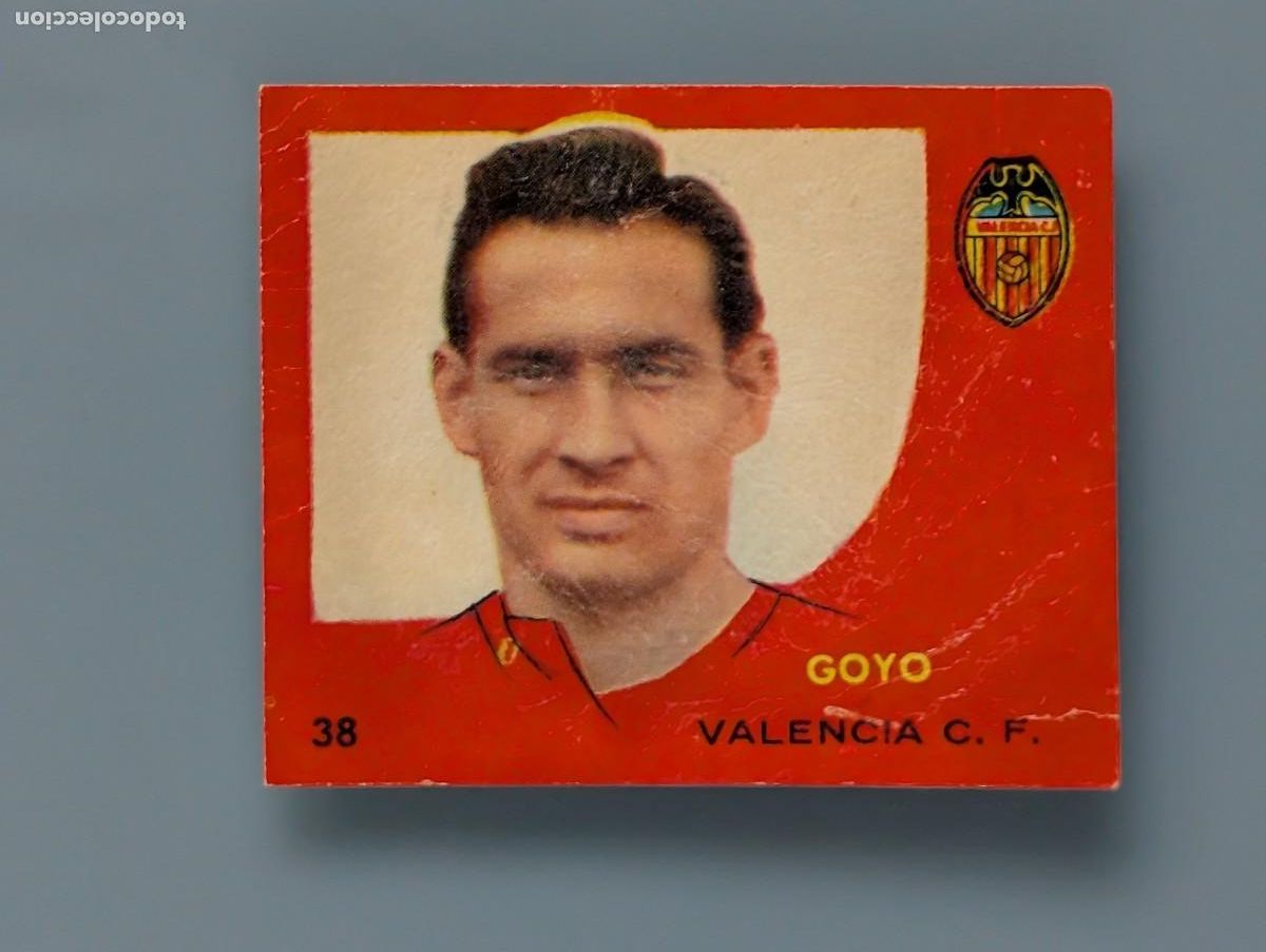 Cromos de Futebol: RARO CROMO RARE CARD N&ordm; 38 GOYO VALENCIA CF 1958 1959 58/59 CAMPEONES BRUGUERA FOOTBALL FUTBOL