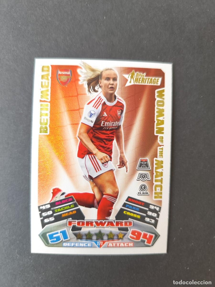 Cromos de Futebol: 272 BETH MEAD ARSENAL WOMAN OF THE MATCH ATTAX EXTRA 2025 2026 25 26 TOPPS