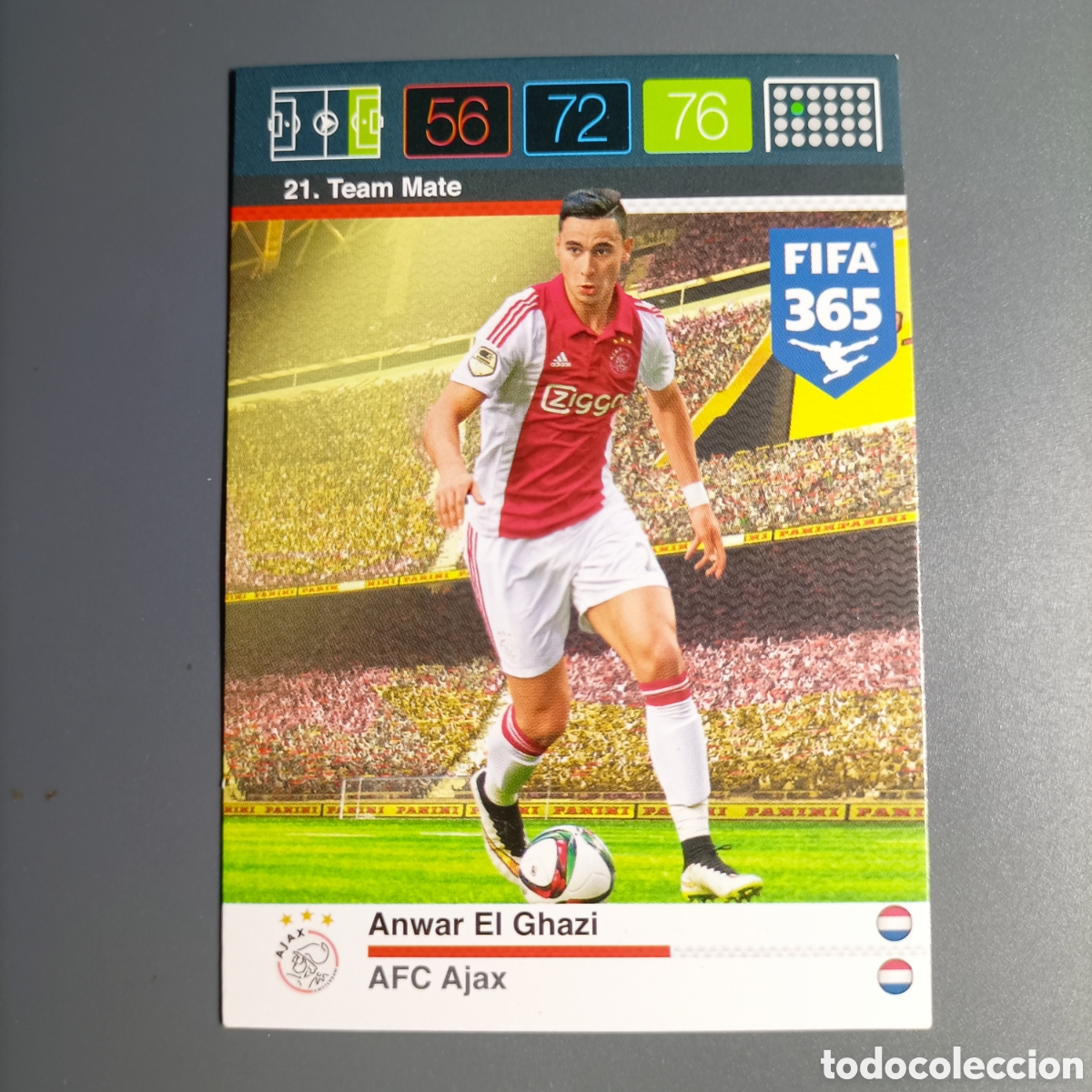 Figurine di Calcio: ADRENALYN 2016 Panini FIFA 365. (AFC AJAX). Team Mate. №21 ANWAR EL GHAZI