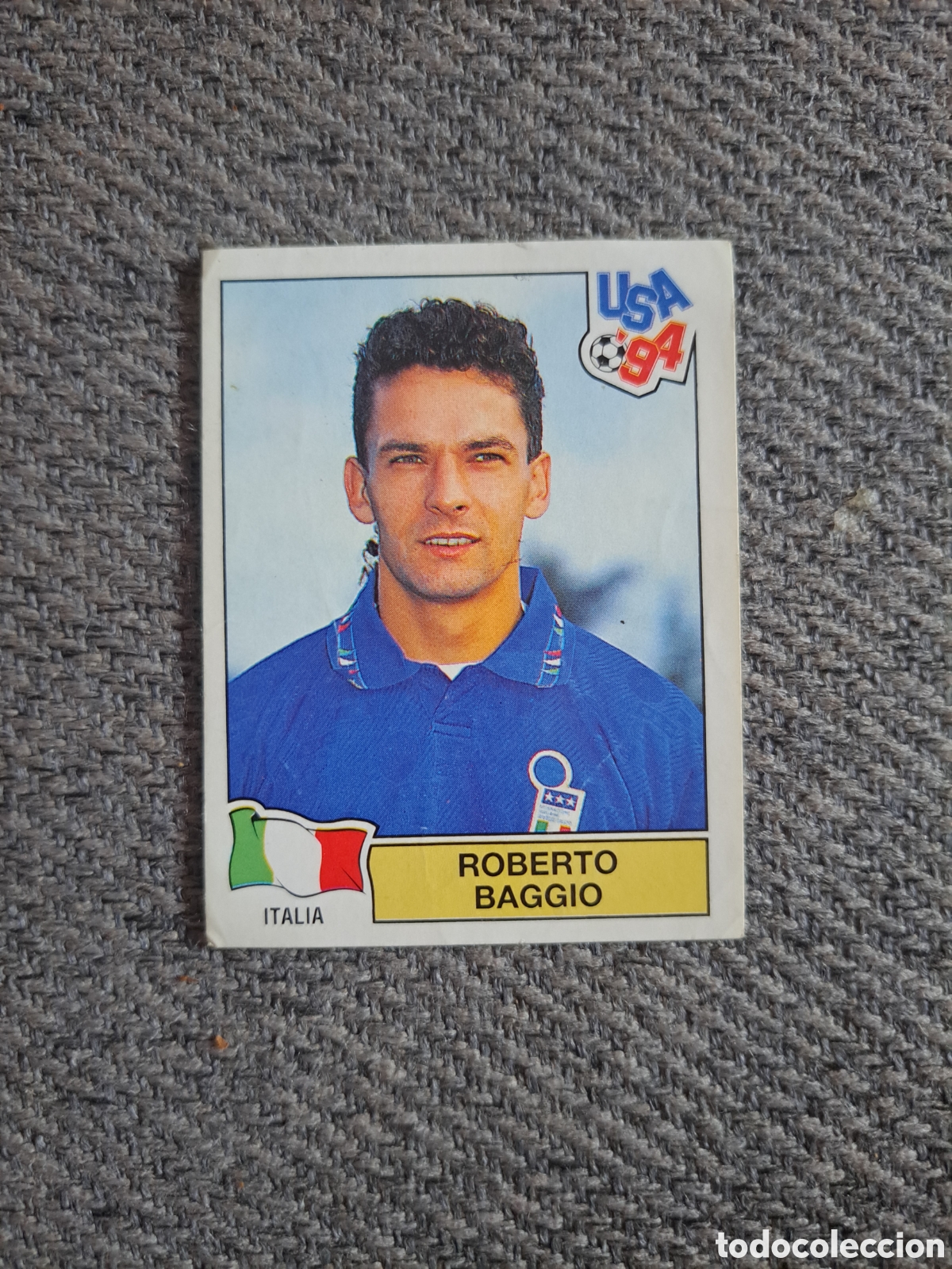 Cromos de f&uacute;tbol: Roberto Baggio. N&deg;314. Italia. Mundial USA 94 Panini.