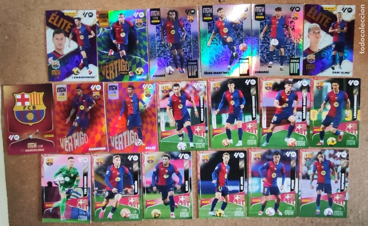 Football Stickers: MEGACRACKS 25/26 LOTE DE 19 CARTAS DEL BARCELONA CON ESPECIALES # PANINI 25/26