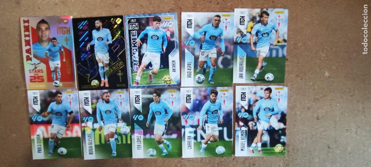Figurine di Calcio: MEGACRACKS 26/27 LOTE DE 10 CARTAS DEL CELTA DE VIGO CON ESPECIALES # PANINI 26/27